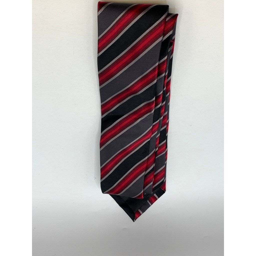 REACTION KENNETH COLE Women's Black-Red Striped Tie SZ OS