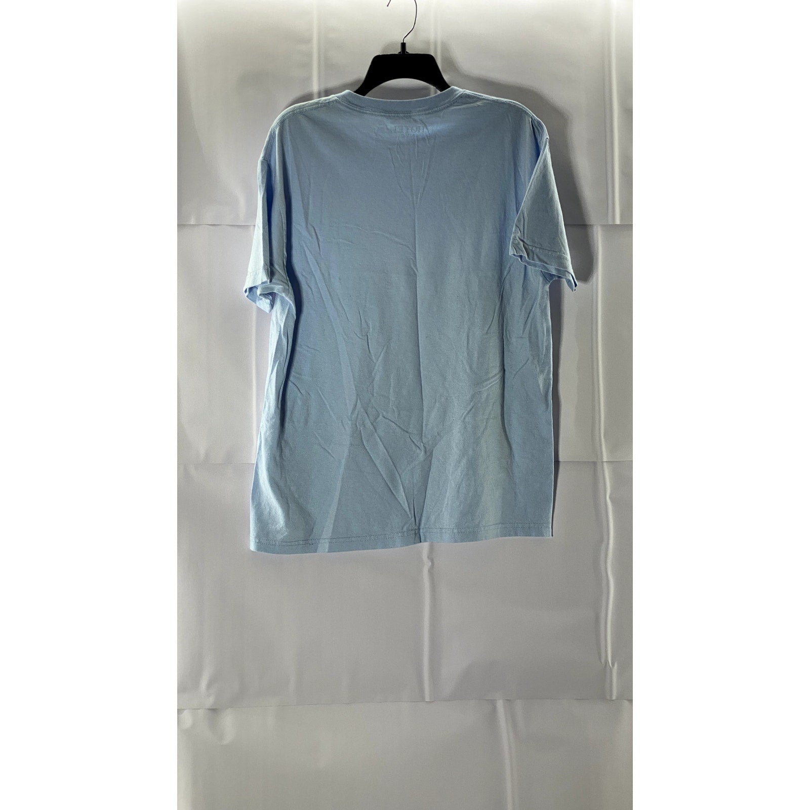 HOTEL NYC Men's Baby Blue Crew Neck Worded Short Sleeve T-Shirt SZ L