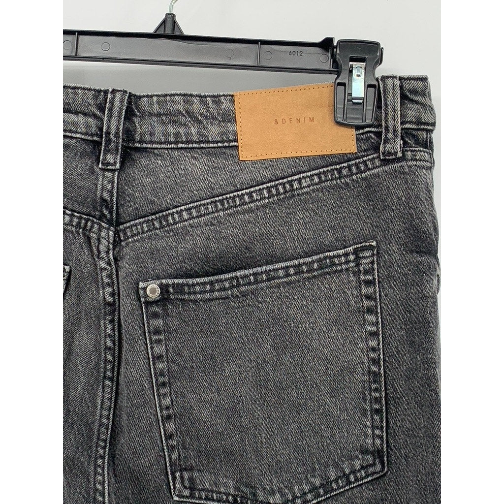 &DENIM Women's Black Denim Ultra High Rise Regular-Fit Mom Jeans SZ 10