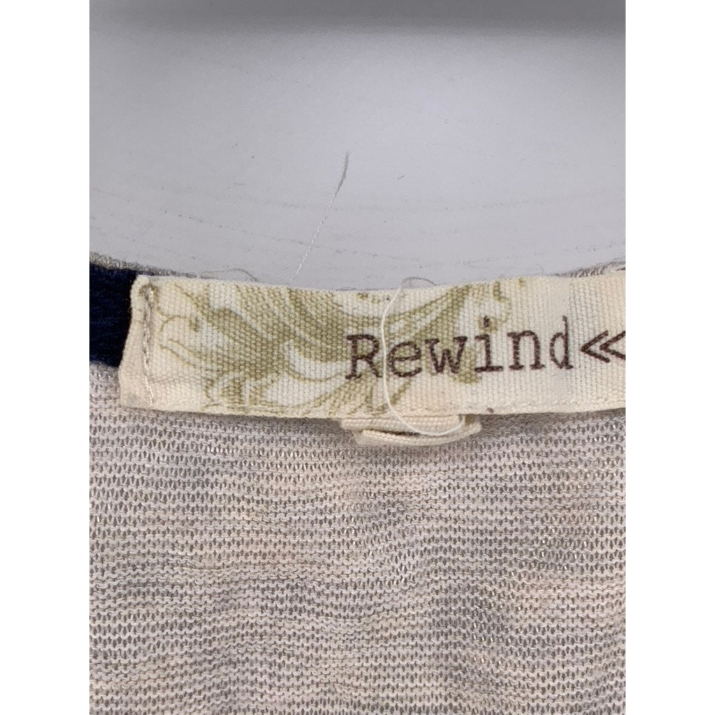 REWIND Womens Tan Boho Laced Cropped Shirt SZ S