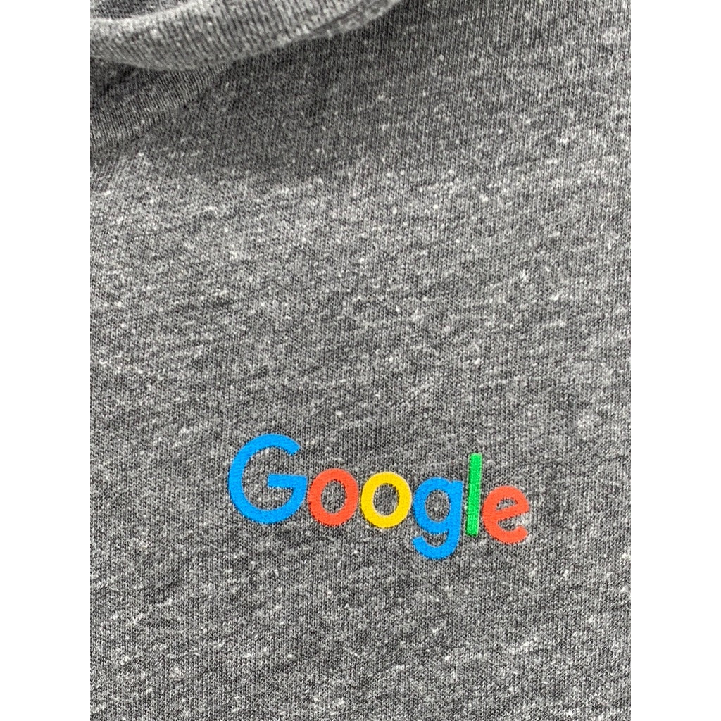 ALTERNATIVE APPAREL Men's Heather Gray Zip-Up Logo Sweater SZ L
