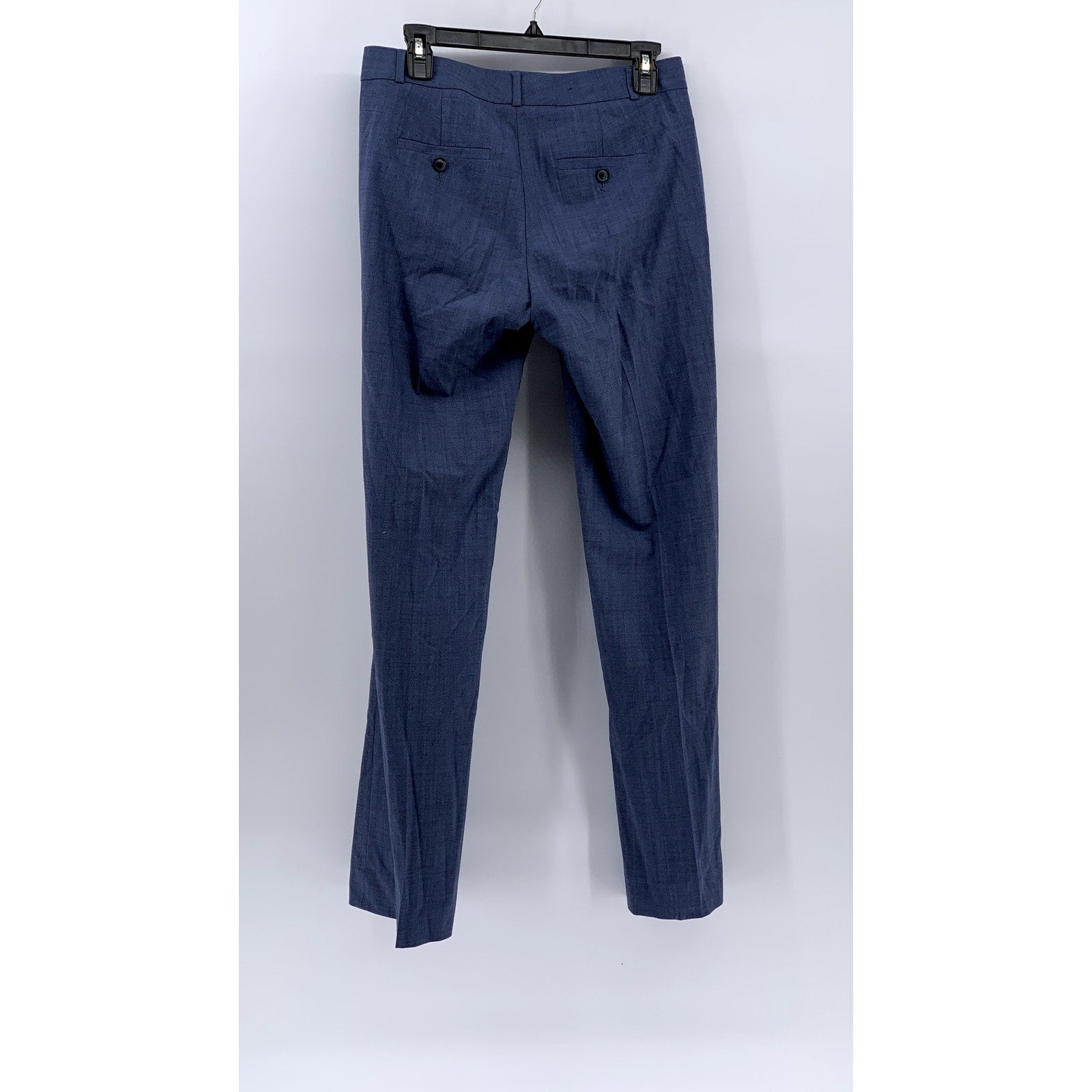 BANANA REPUBLIC Women's Blue Wool-Blend Logan Straight Leg Flat Front Pants SZ 2