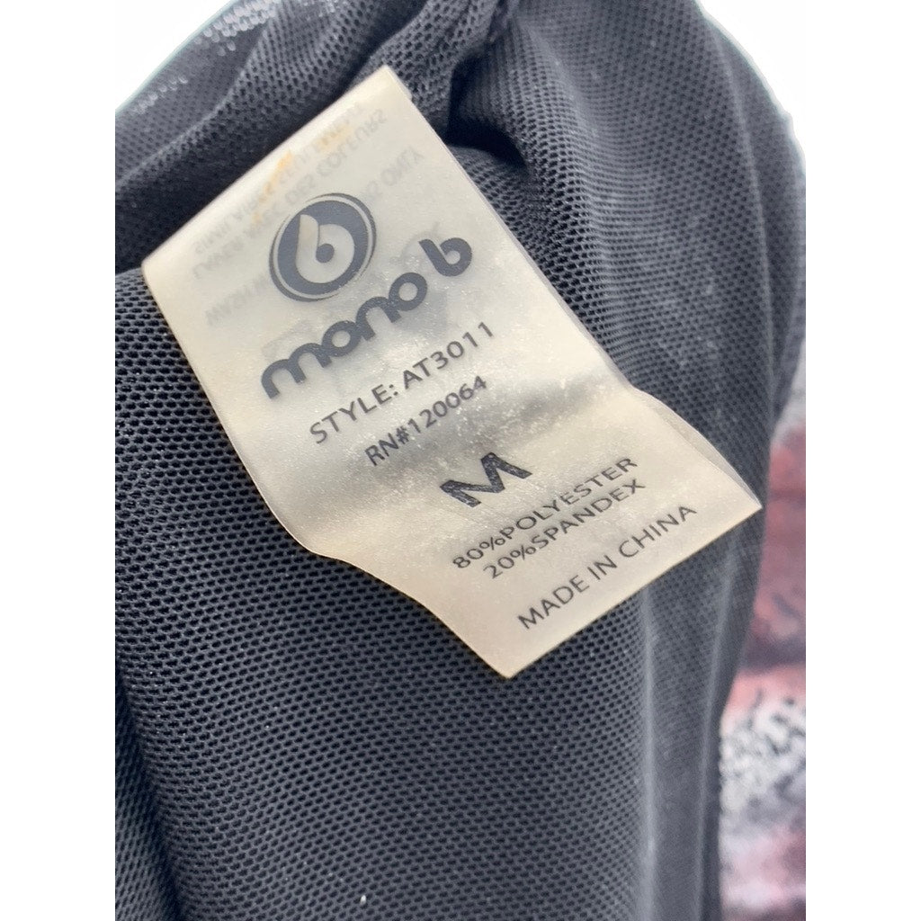 MONO B Women's Black Metallic Snake Printed Sports Bra SZ M