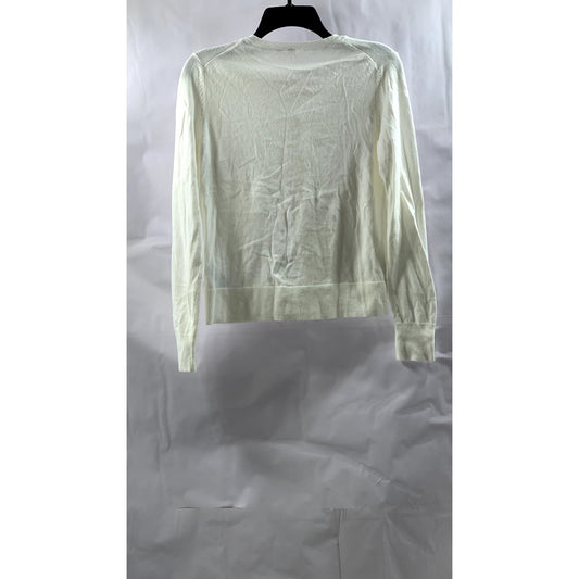 GAP Women's Cream Crewneck Button-Up Long Sleeve Cardigan SZ S