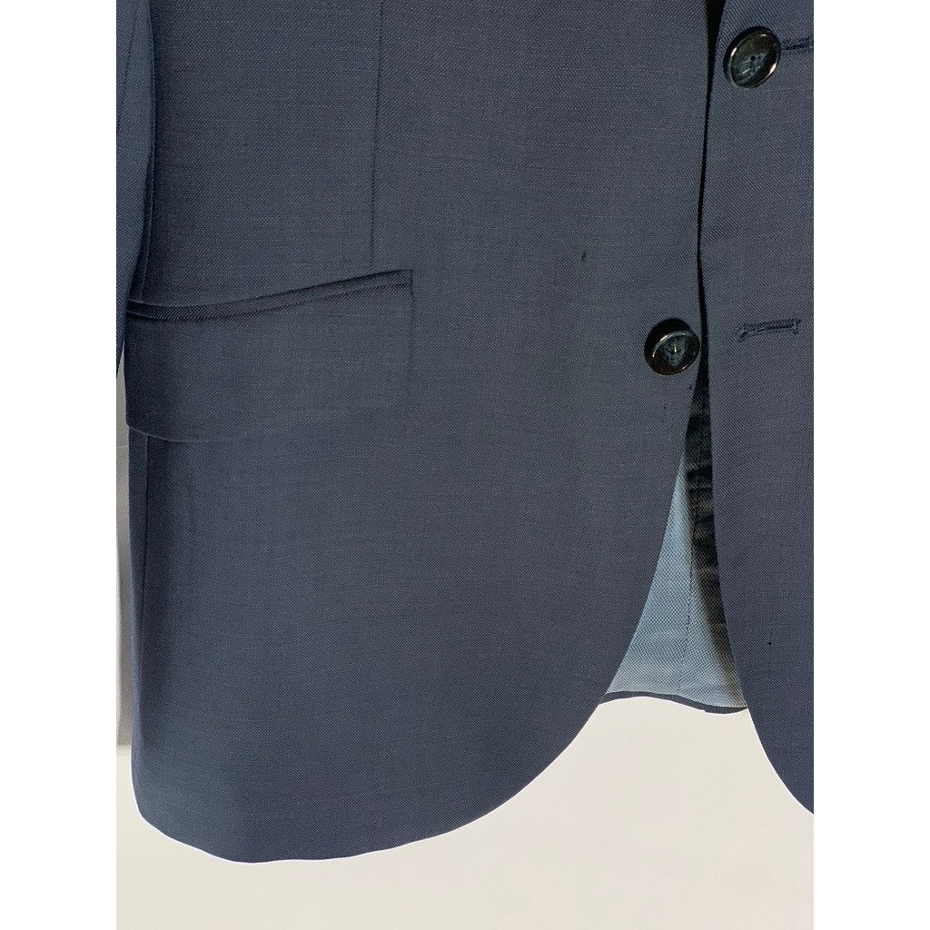 ZARA MAN Men's Navy Solid Two-Button Wool Blazer SZ 38