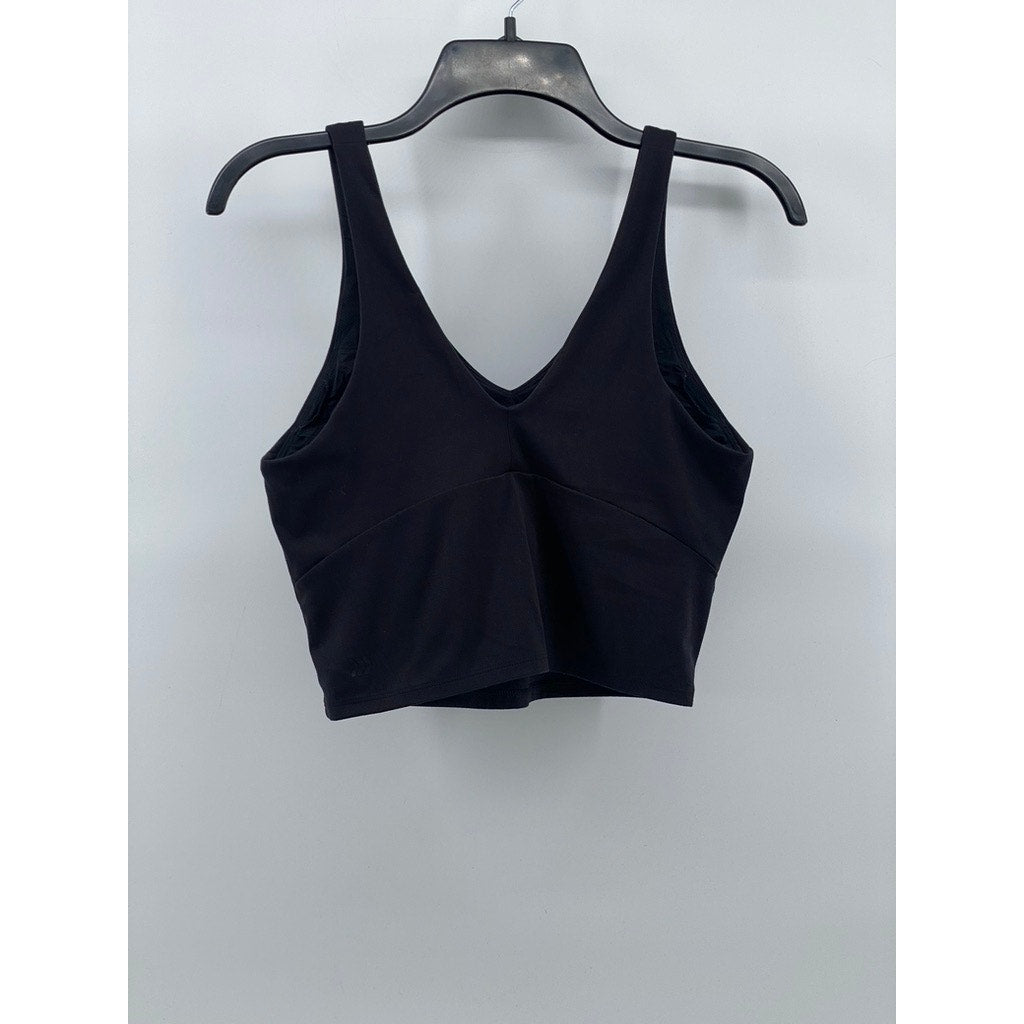 UNBRANDED Women's Black V-Neck Casual Cropped Tank Top SZ S