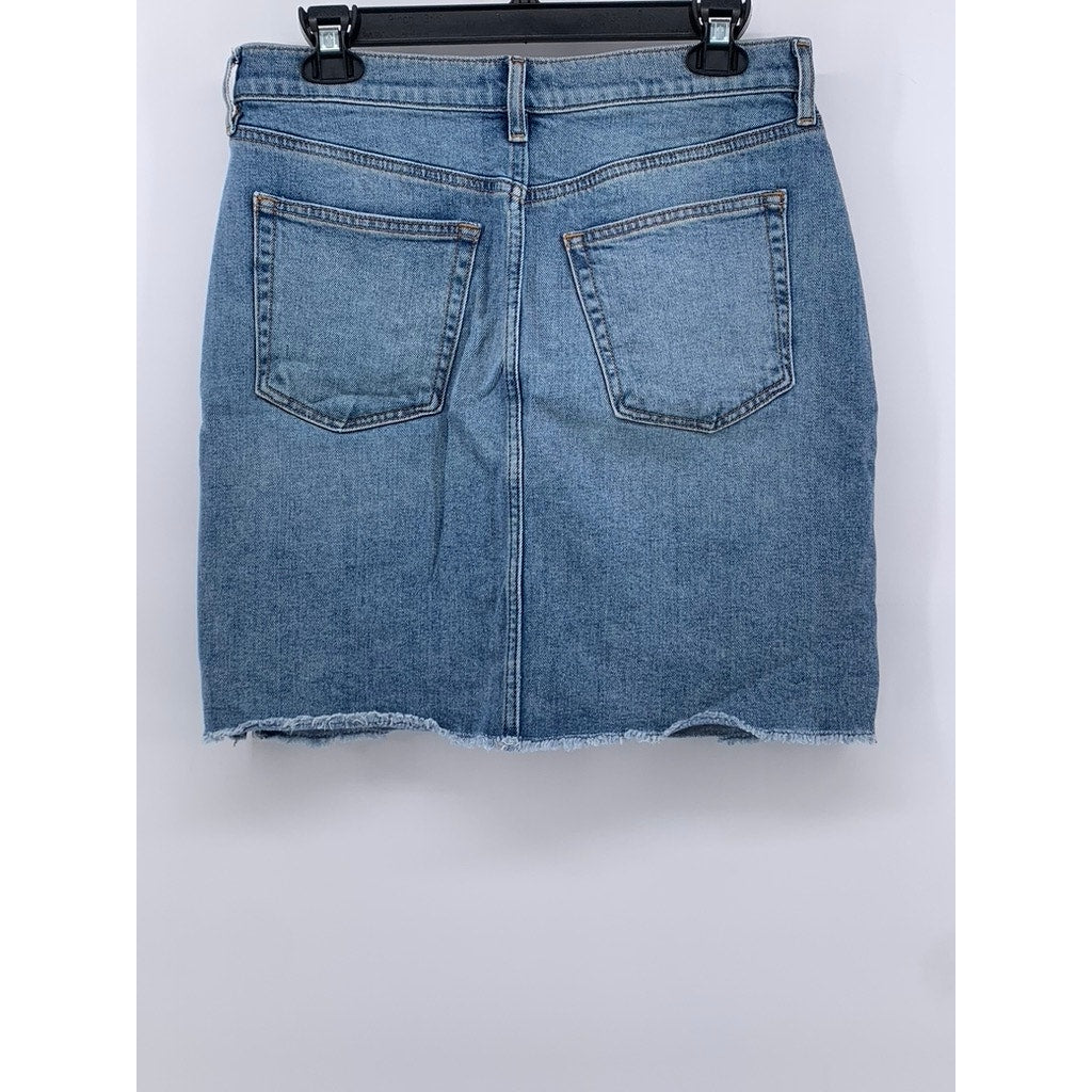 LOFT OUTLET Women's Blue Denim A-Line Five-Pocket Mini Skirt SZ 2