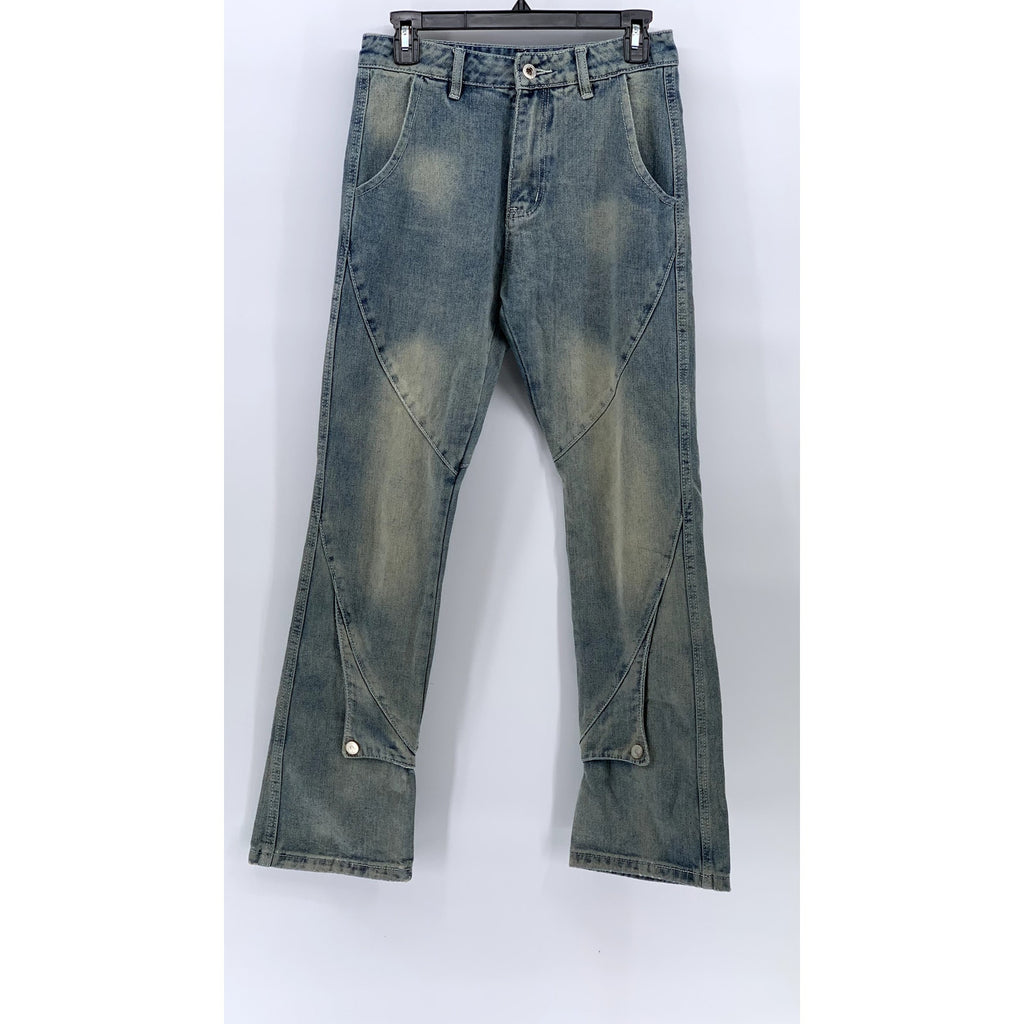 UNBRANDED Women's Light Blue Y2K Streetwear Straight Leg Regular Fit Jeans SZ S