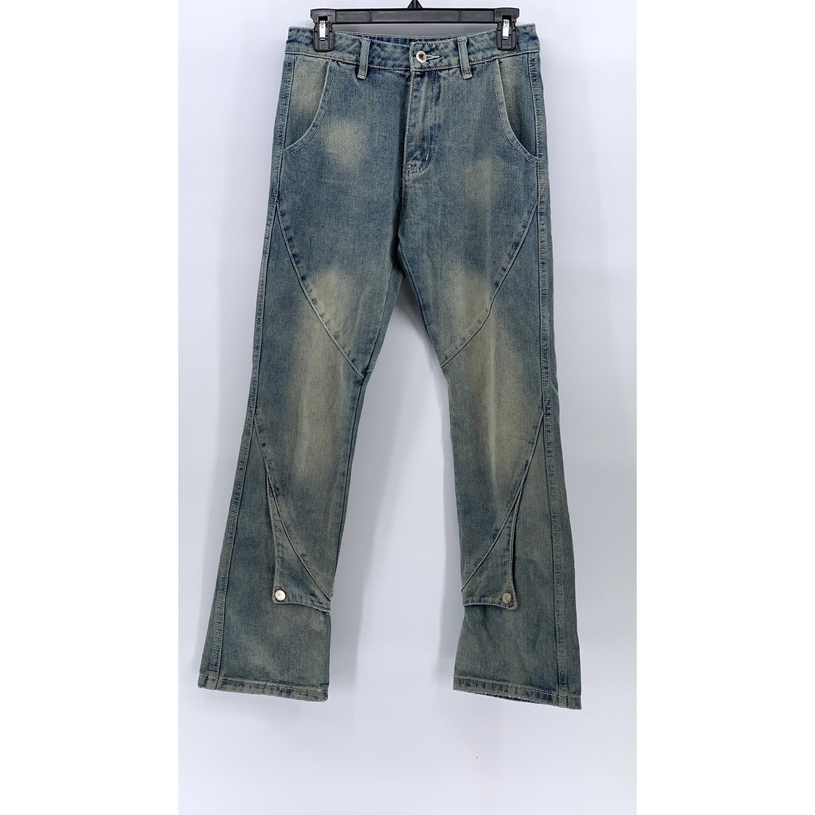 UNBRANDED Women's Light Blue Y2K Streetwear Straight Leg Regular Fit Jeans SZ S