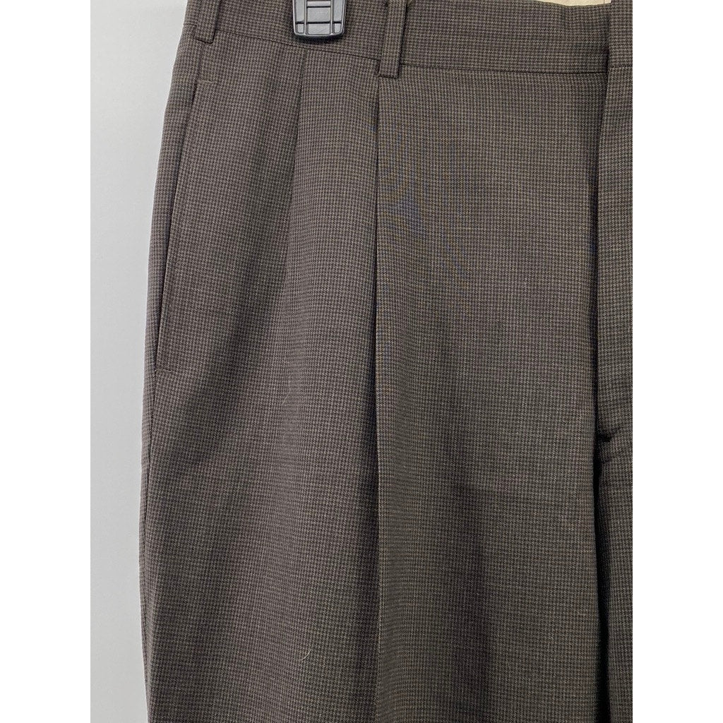 POLO UNIVERSITY CLUB BY RALPH LAUREN Men's Brown Houndstooth Cuffed Pants SZ 36