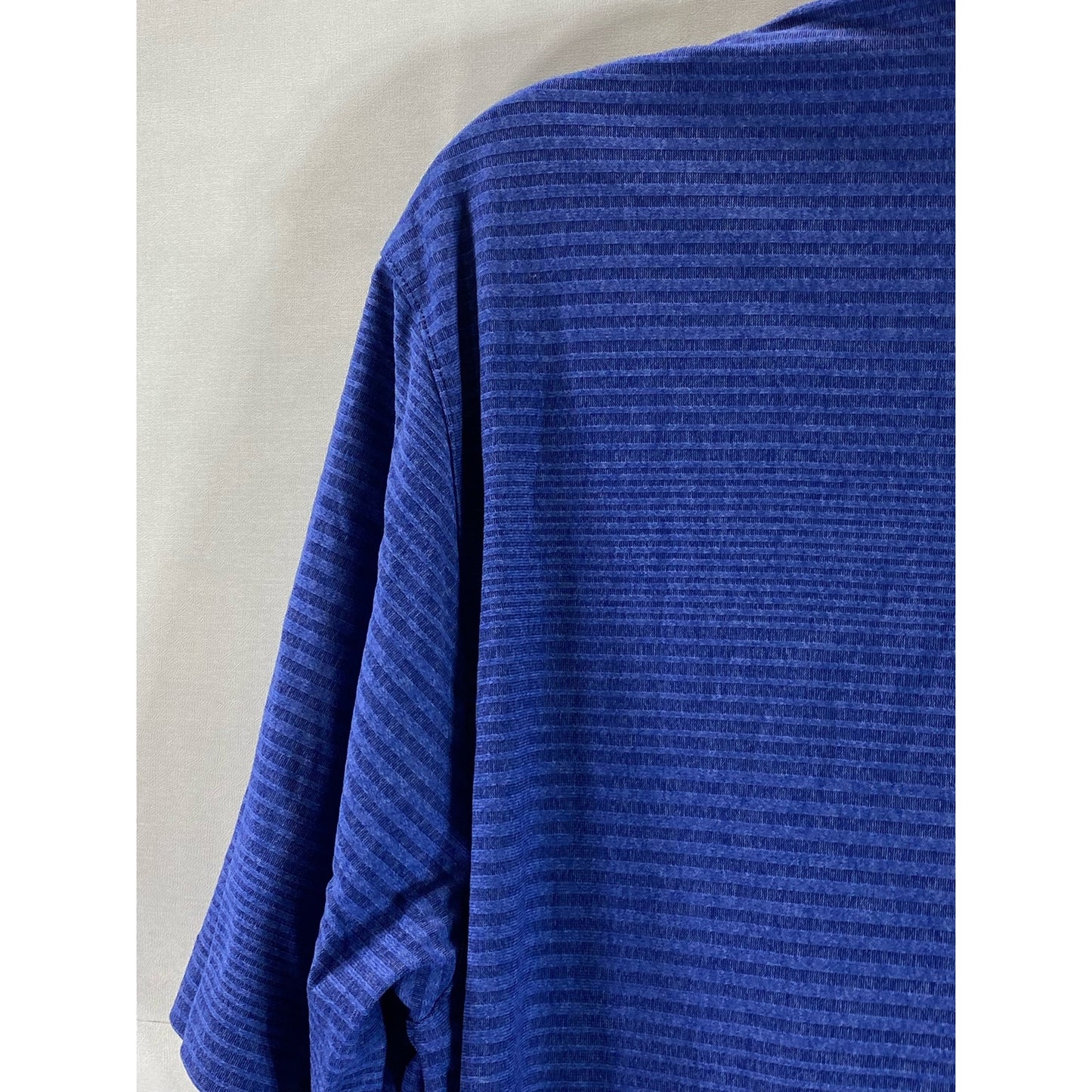 PUMA Men's Blue Dry Cell Striped Short Sleeve Polo Shirt SZ L