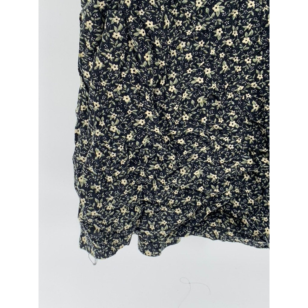 TEDDI DRESSES Women's Black Ditsy Floral Sleeveless Midi Dress SZ S