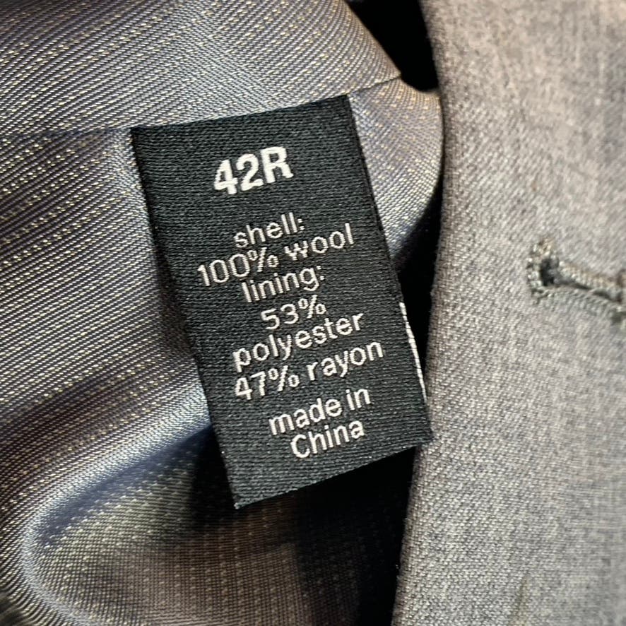 BAR III Men's Charcoal Grey Extra Slim Wool Sharkskin Suit Vest SZ 42R