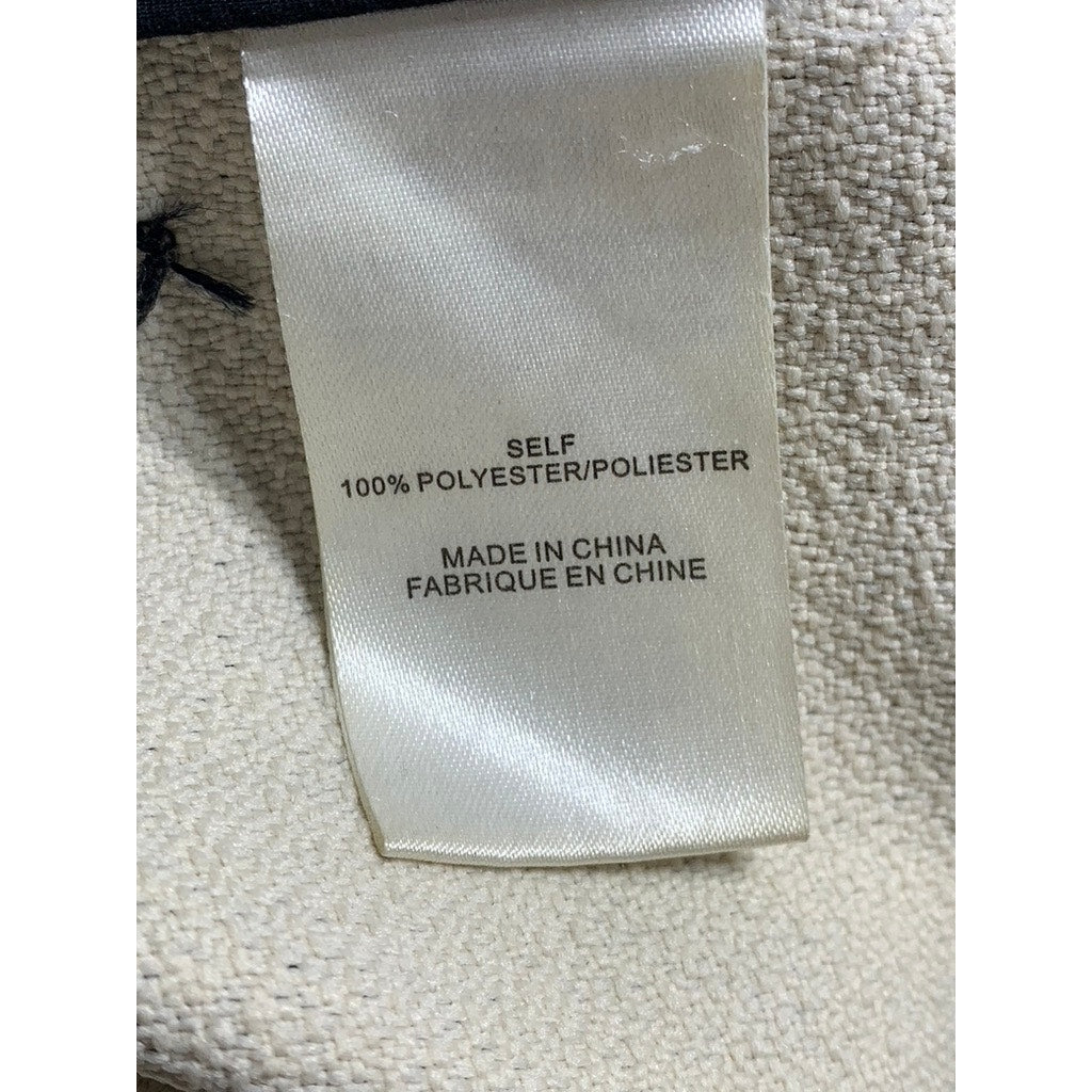 TIBI Women's Black-Beige Embroidered Leaf Asymmetrical Hem Midi Skirt SZ 00