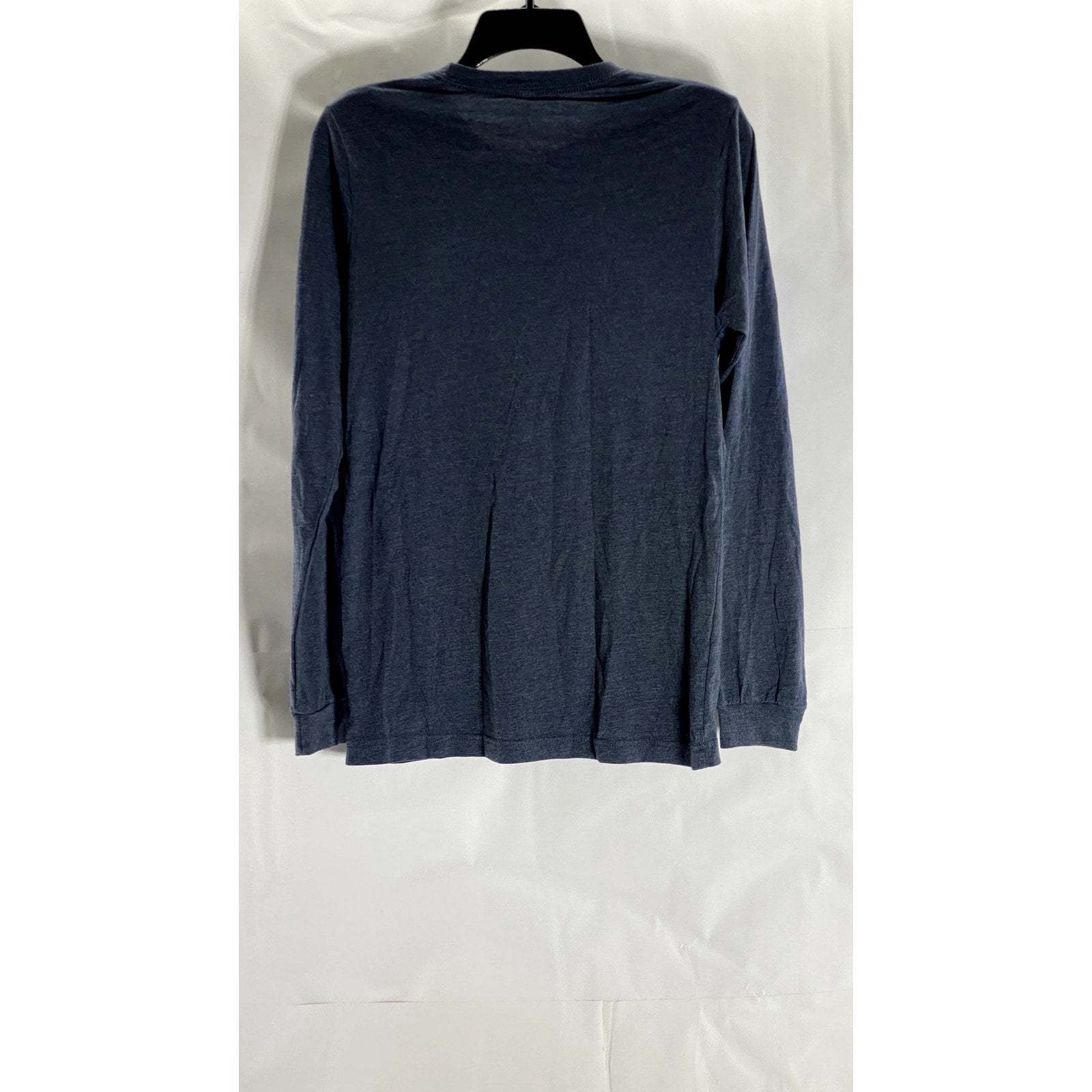 BELLA+CANVAS Unisex Blue Heather CVC Graphic Long Sleeve Crewneck T-Shirt SZ S