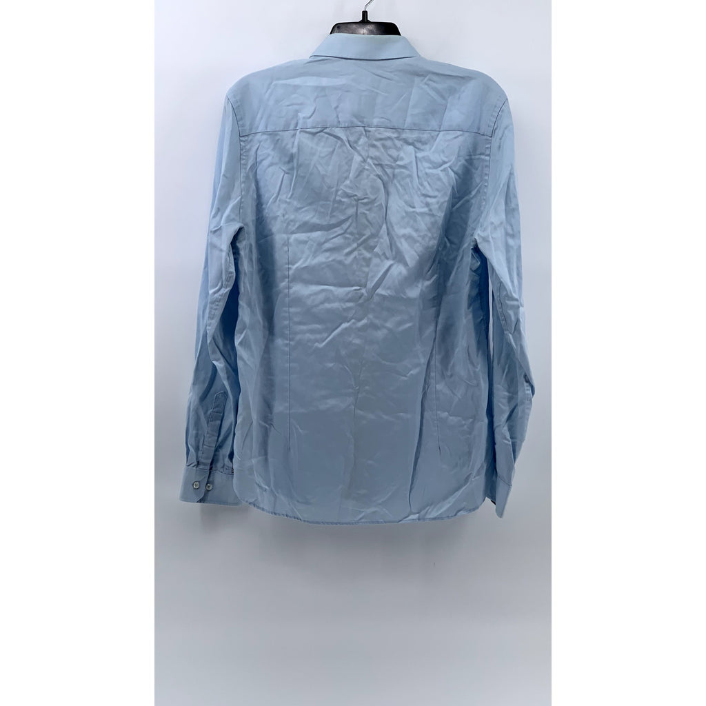 TED BAKER LONDON Men's Blue Slim-Fit Plain Button-Up Shirt SZ 15.5