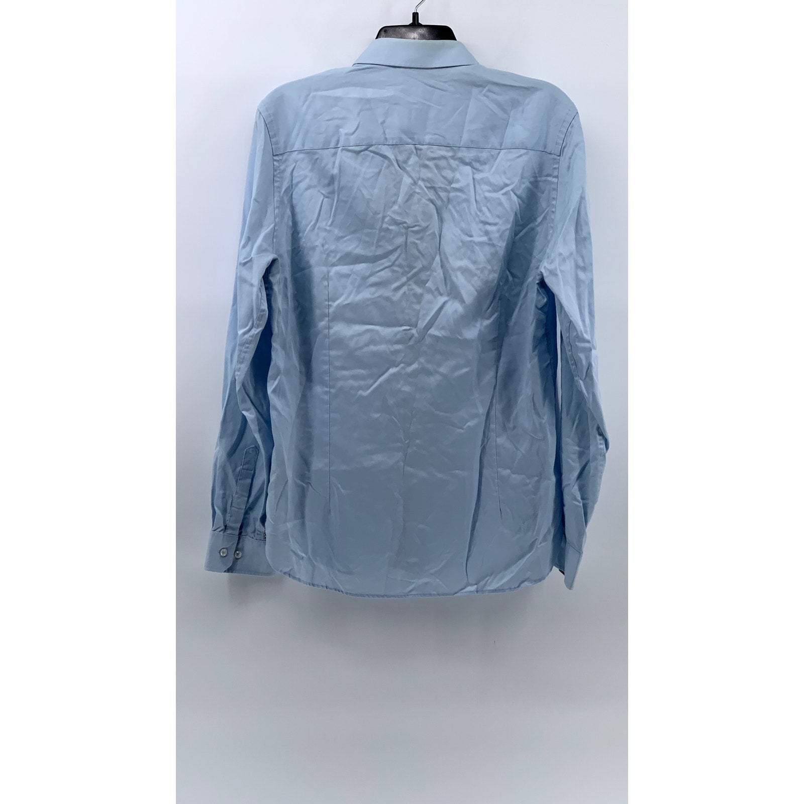 TED BAKER LONDON Men's Blue Slim-Fit Plain Button-Up Shirt SZ 15.5