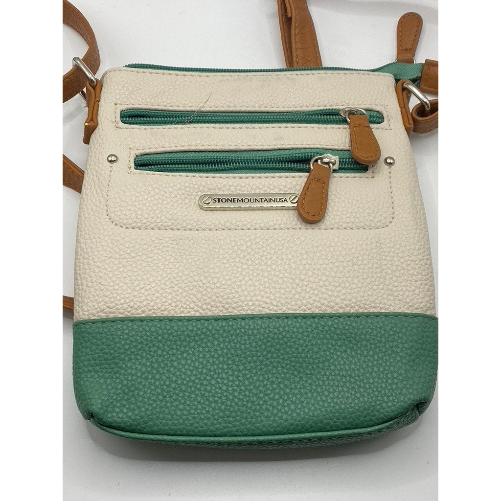 STONE MOUNTAIN USA Women's Cream/Green/Brown Cross Body Purse