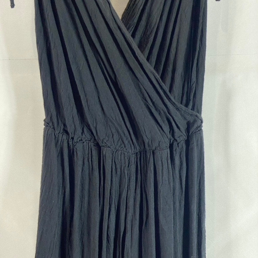 UNBRANDED Women's Black Sleeveless Plunge V-Neck Jumpsuit SZ M