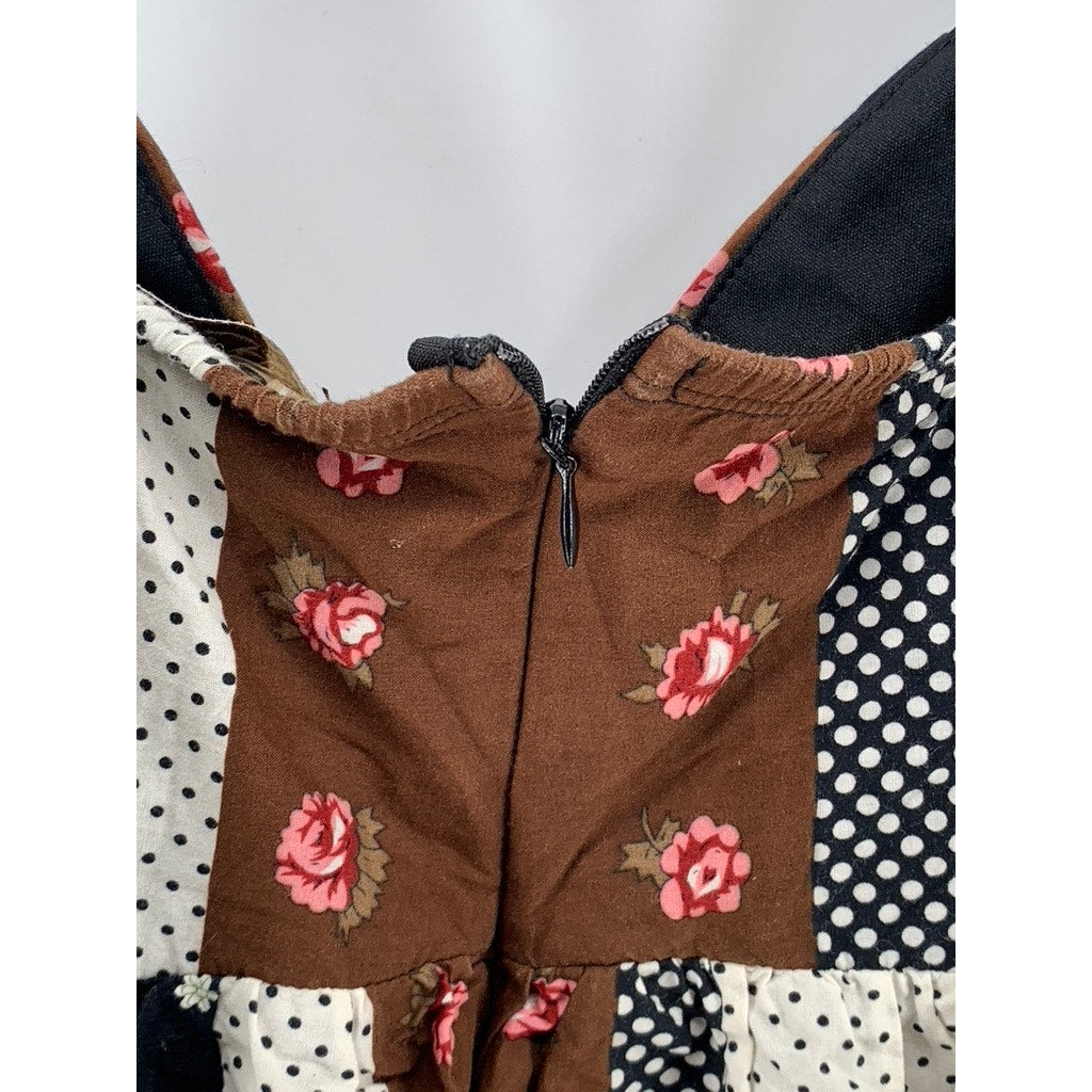 SPEECHLESS Women's Multi Floral Printed V-Neck Belted Top SZ M