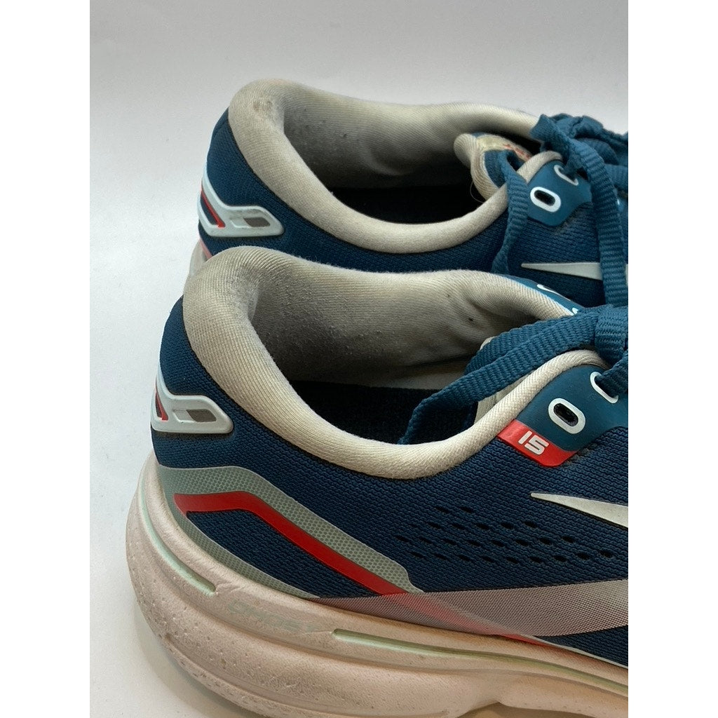 BROOKS Women's Blue Mesh Lace-Up Round Toe Active Running Shoes SZ 7