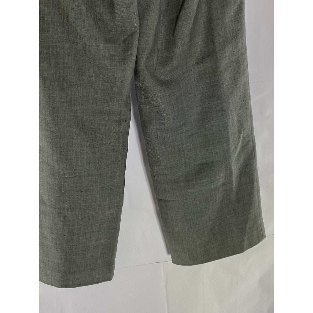 PETITE SOPHISTICATES Women's Gray Merino Wool Straight-Leg Dress Pant SZ 2