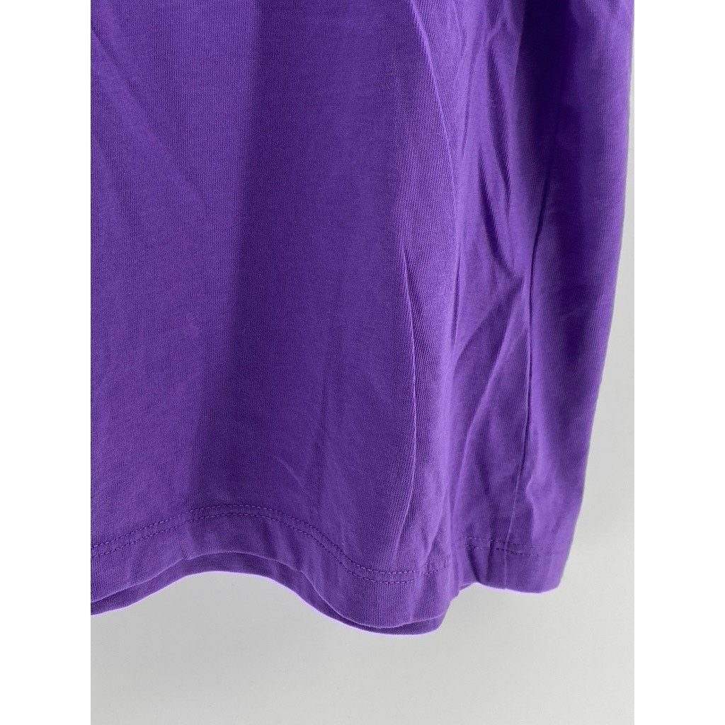 LANDS' END Women's Plus Purple V-Neck Short Sleeve Casual Top SZ 1X