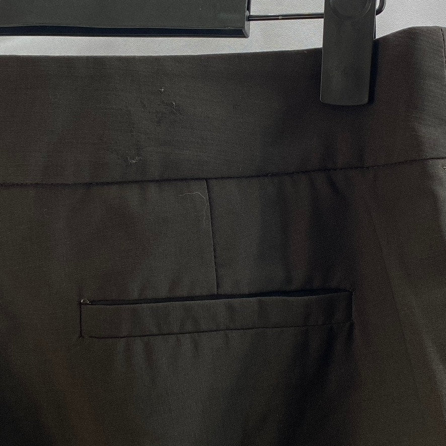 BEBE Women's Dark Brown Wool-Spandex Straight-Leg Dress Pant SZ 0