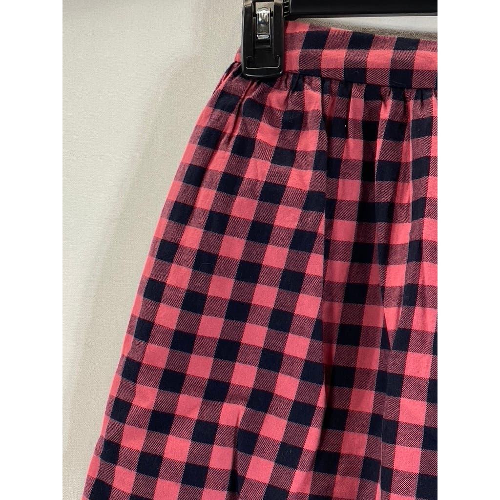 BROOKS BROTHERS Fleece Women's Red/Black Cotton Plaid Vintage Mini Skirt SZ 10