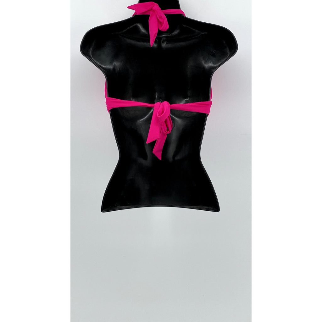 UNBRANDED Women's Fuchsia O-Ring Halter Swim Top SZ OS