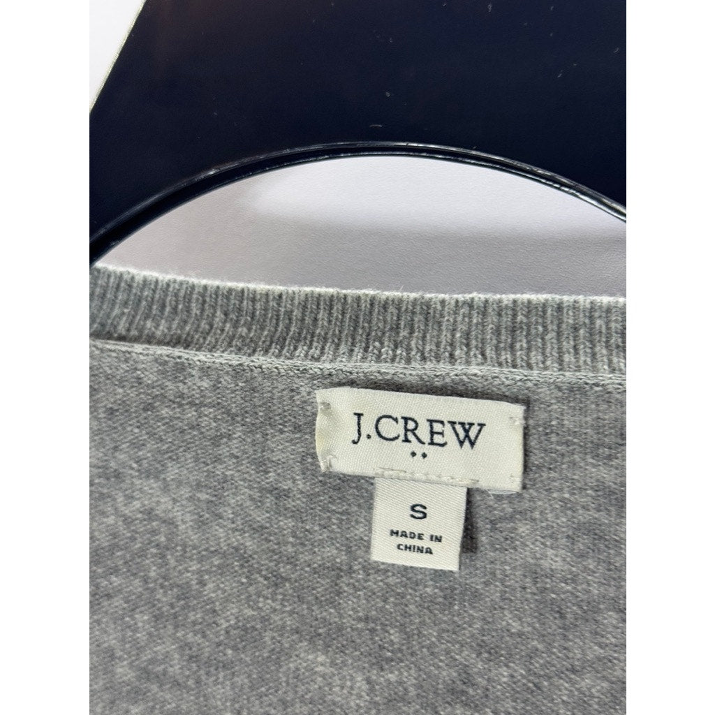 J. CREW Factory Gray Heather Women's Wool Blend V-Neck Tunic Hi-Lo Sweater SZ S