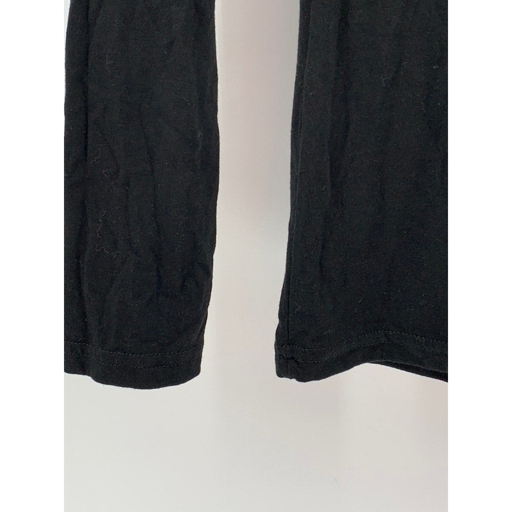 LOS ANGELES APPAREL Women's Black Turtleneck Long Sleeve T-Shirt SZ M