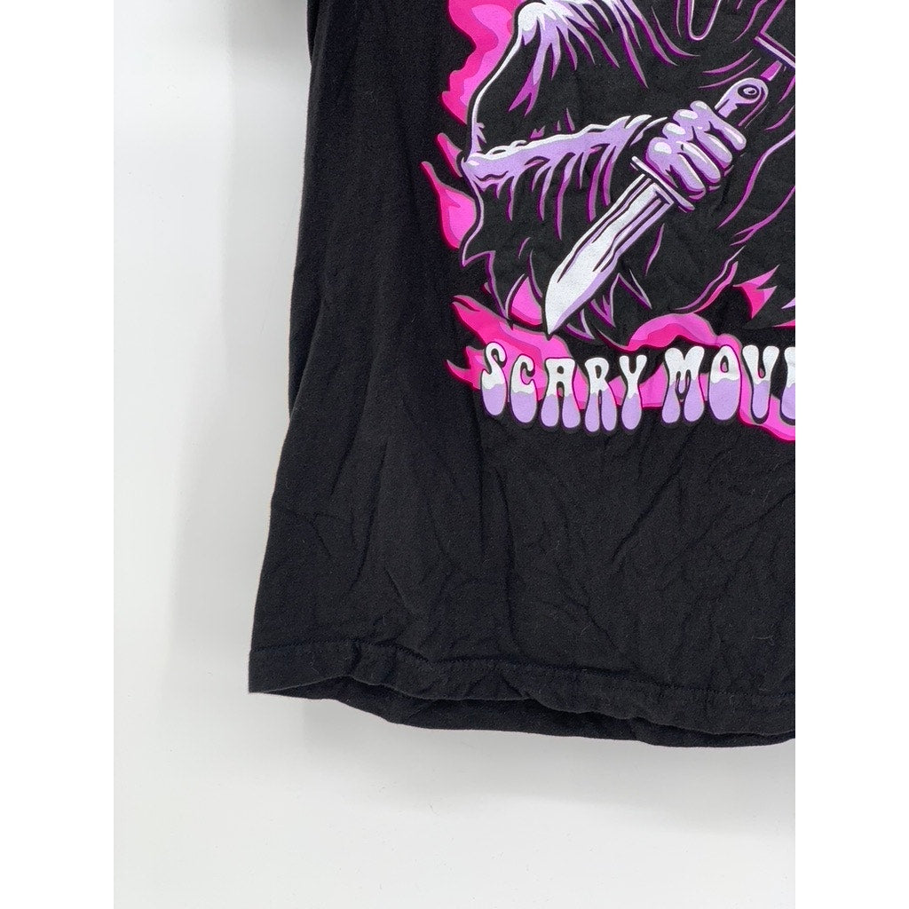 GHOST FACE Women's Black-Pink Bubble Graphic Short Sleeve T-Shirt SZ S