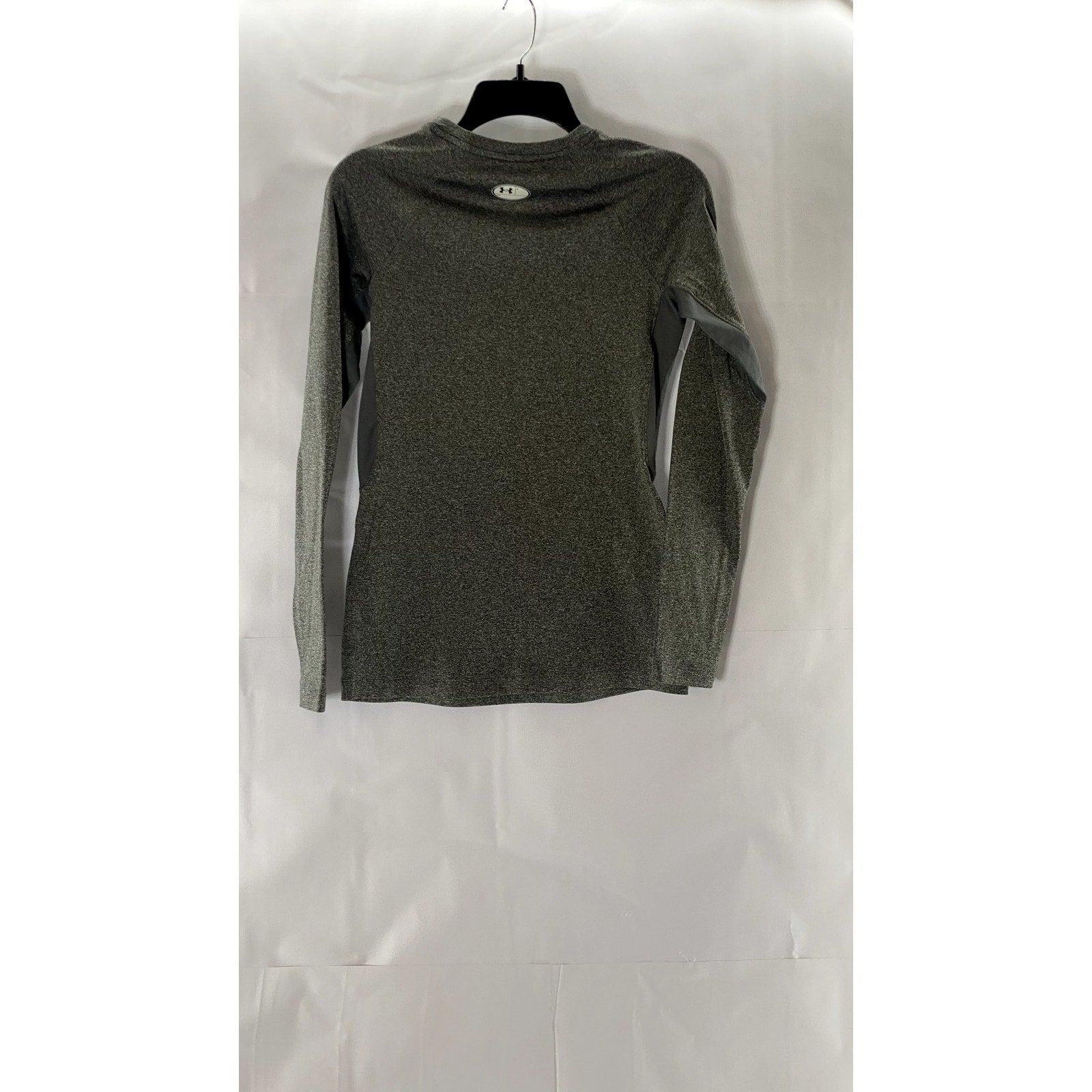 UUNDER ARMOUR Men's Charcoal Light Heather ColdGear Fitted Crewneck T-Shirt SZ S