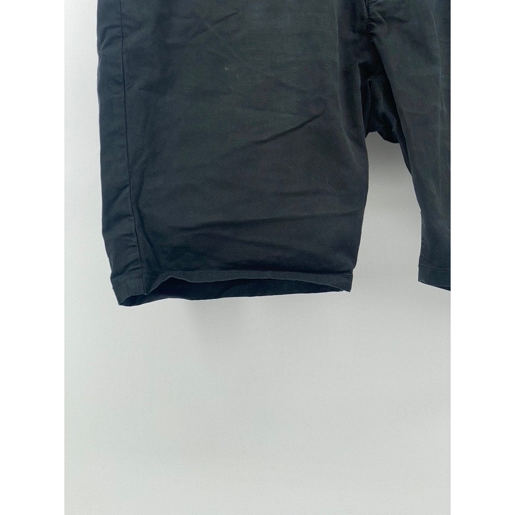 YOUNGLA Men's Black Solid Casual Chino Shorts SZ 34