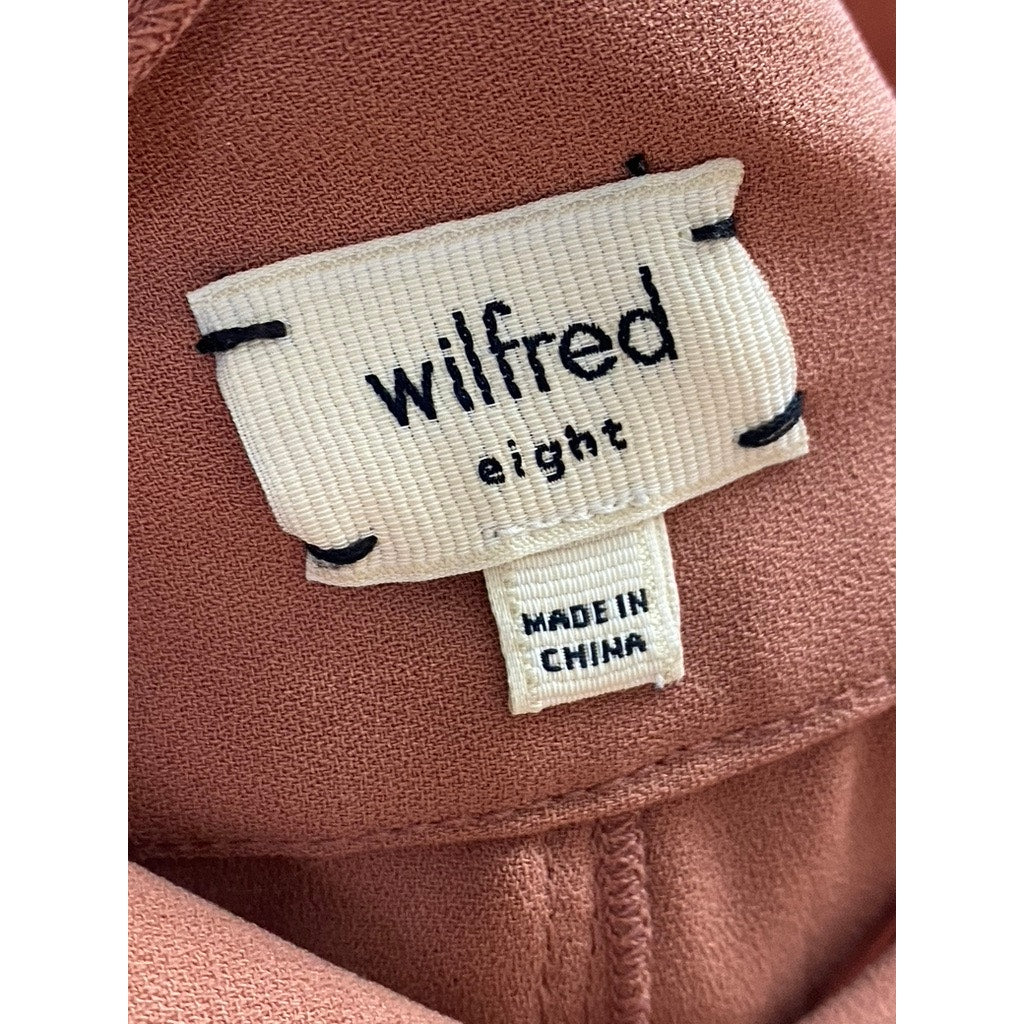 WILFRED Women's Rust Scoop-Neck Back-V Sleeveless Mini Dress SZ 8