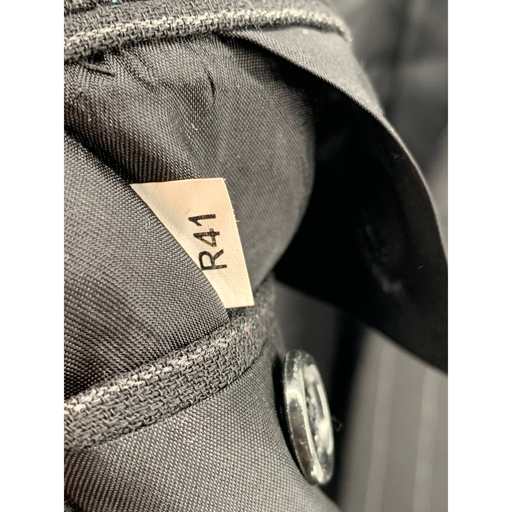 ZIONE NEW YORK Men's Vintage Black Pinstripe Regular Three Button Blazer SZ 41R