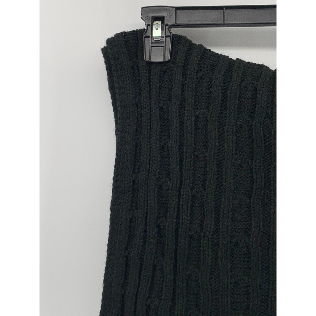 14TH & UNION Women's Black Crochet Cable Knit Scarf Shawl