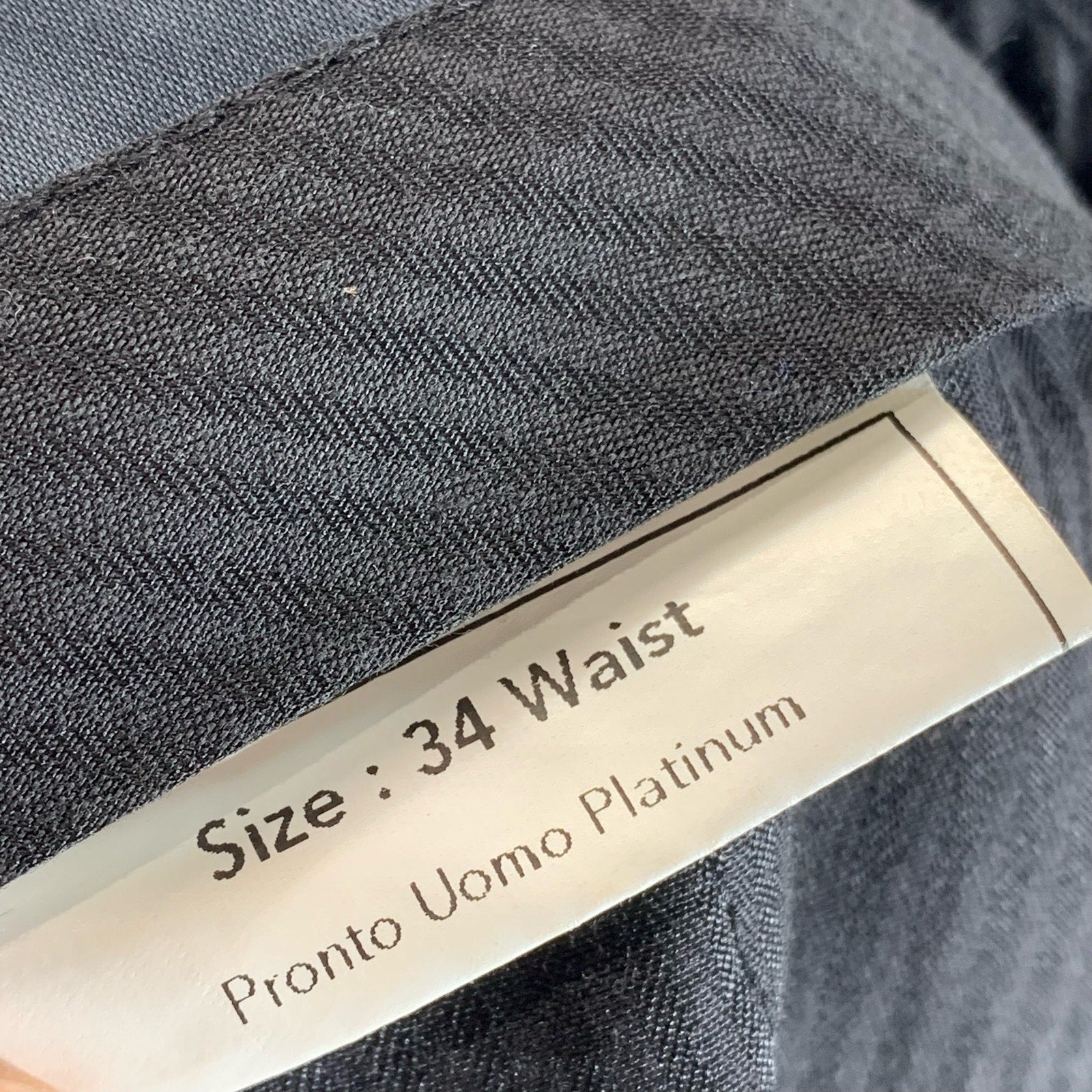 PRONTO UOMO PLATINUM Men's Solid Black Wool Flat-Front Dress Pants SZ 34