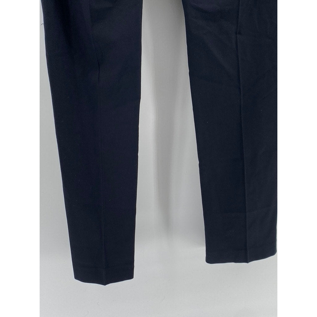 ANN TAYLOR Women's Navy Blue Solid The Eva Classic-Fit Ankle Pants SZ 0