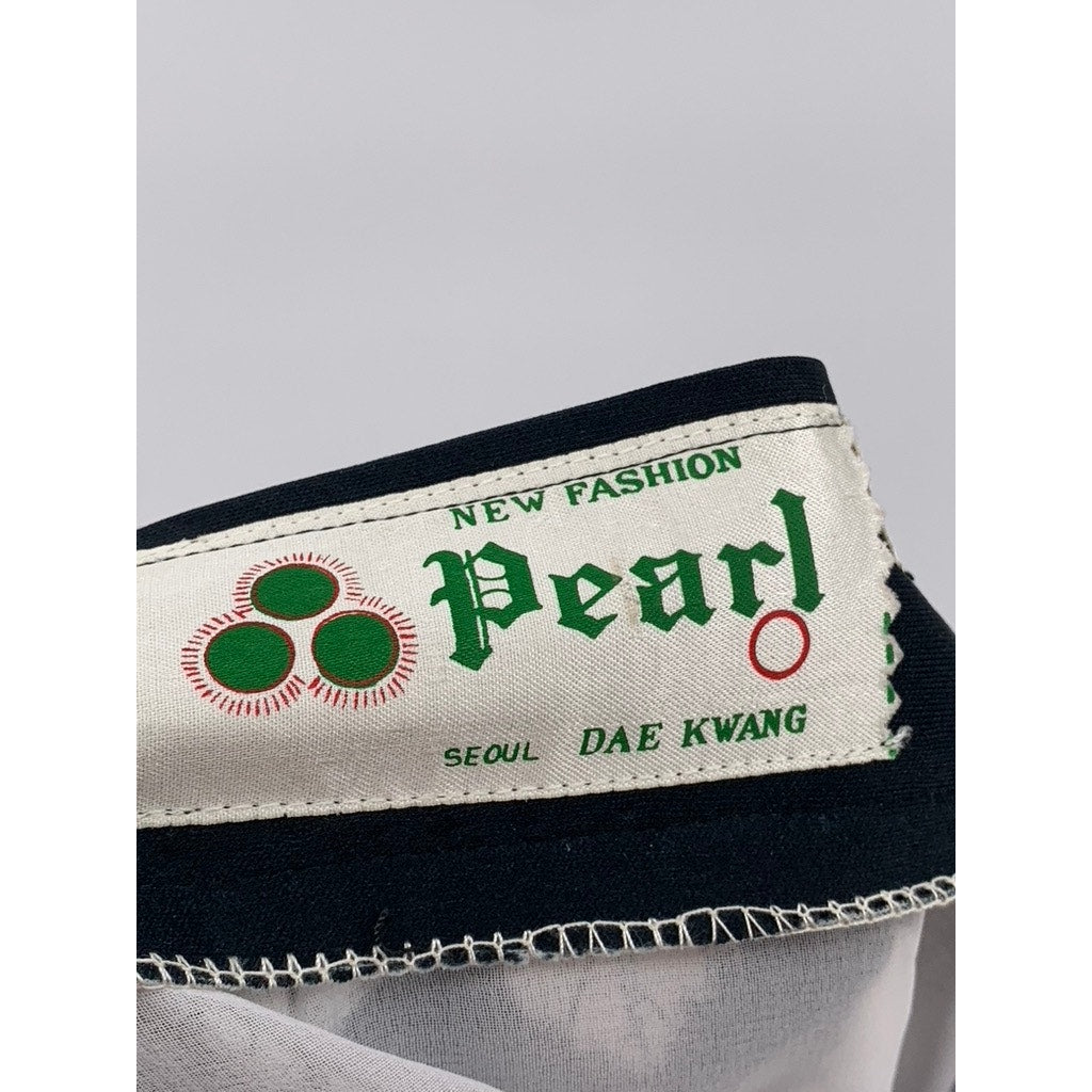 PEARL Women's Black Printed A-line Midi Skirt SZ 28(USS)