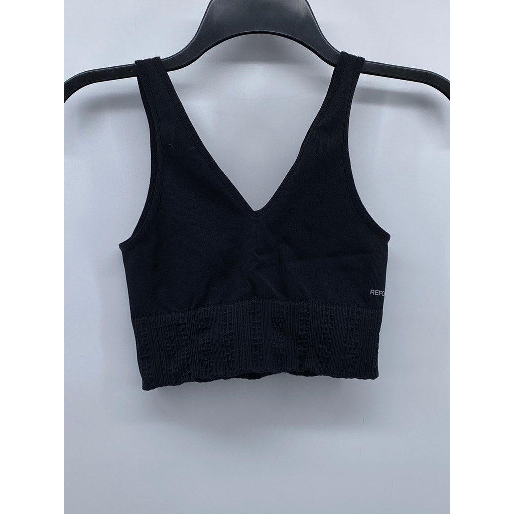 REFORMER Women's Black V-Neck Fitted Cropped Tank Top SZ XS/S