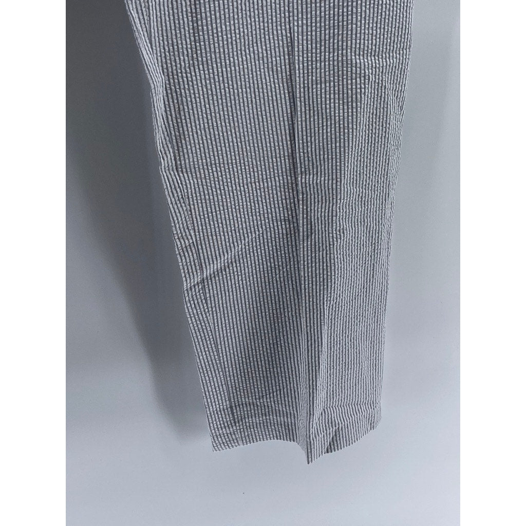 J.CREW Men's Blue-White Pinstripe Seersucker Bedford Straight-Leg Pant SZ 35X32