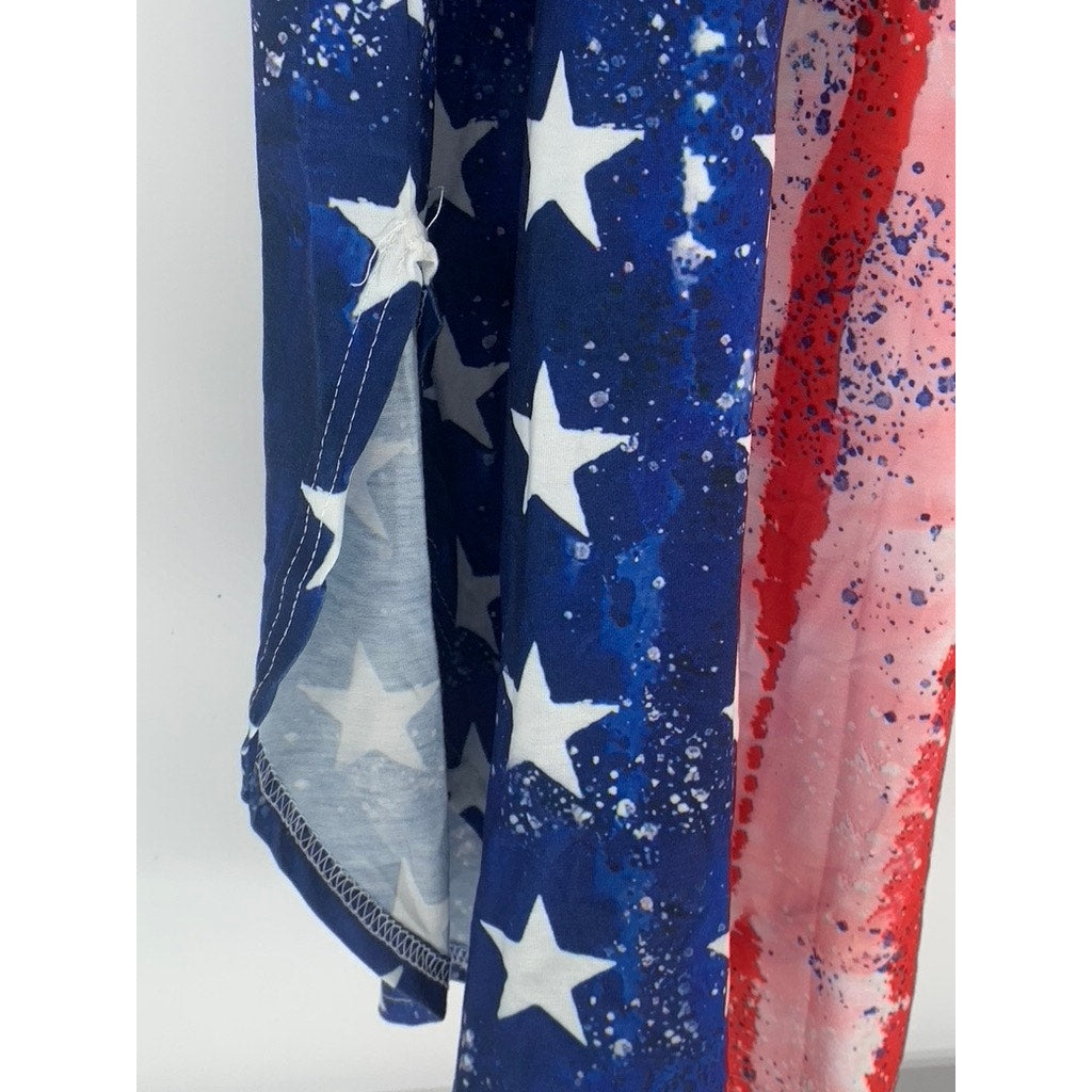 FOR G AND PL Women's American Flag Print Maxi Tank Dress SZ L