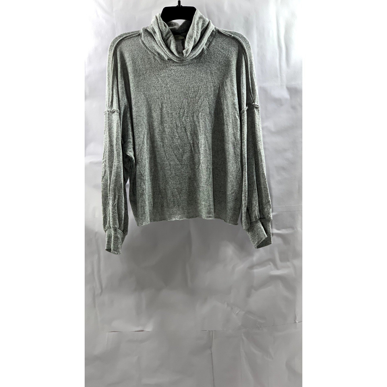 SUNDAY STEVENS Women's Light Gray Turtleneck Dropped Shoulder Sweater SZ M