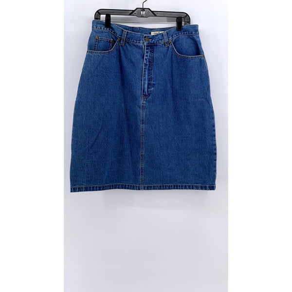 EDDIE BAUER Women's Blue Denim Vintage A-Line Cotton Skirt SZ 16