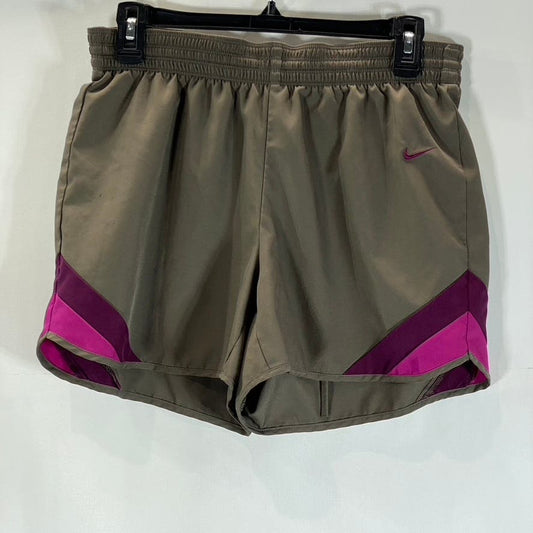 NIKE Women’s Brown/Pink Dri-FIT Elastic Waist Pull-On Running Shorts SZ M