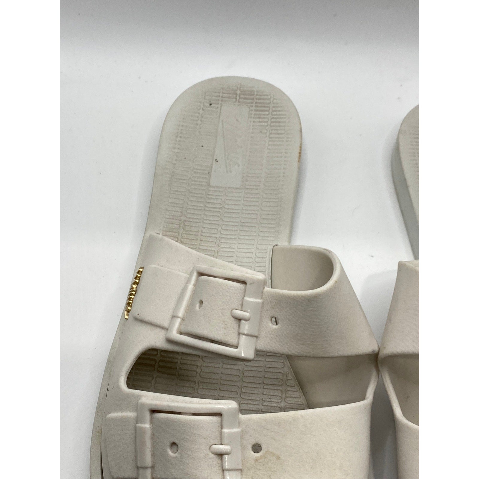 MELISSA Women's White Two Strap Slide Sun Malibu Sandals SZ 9
