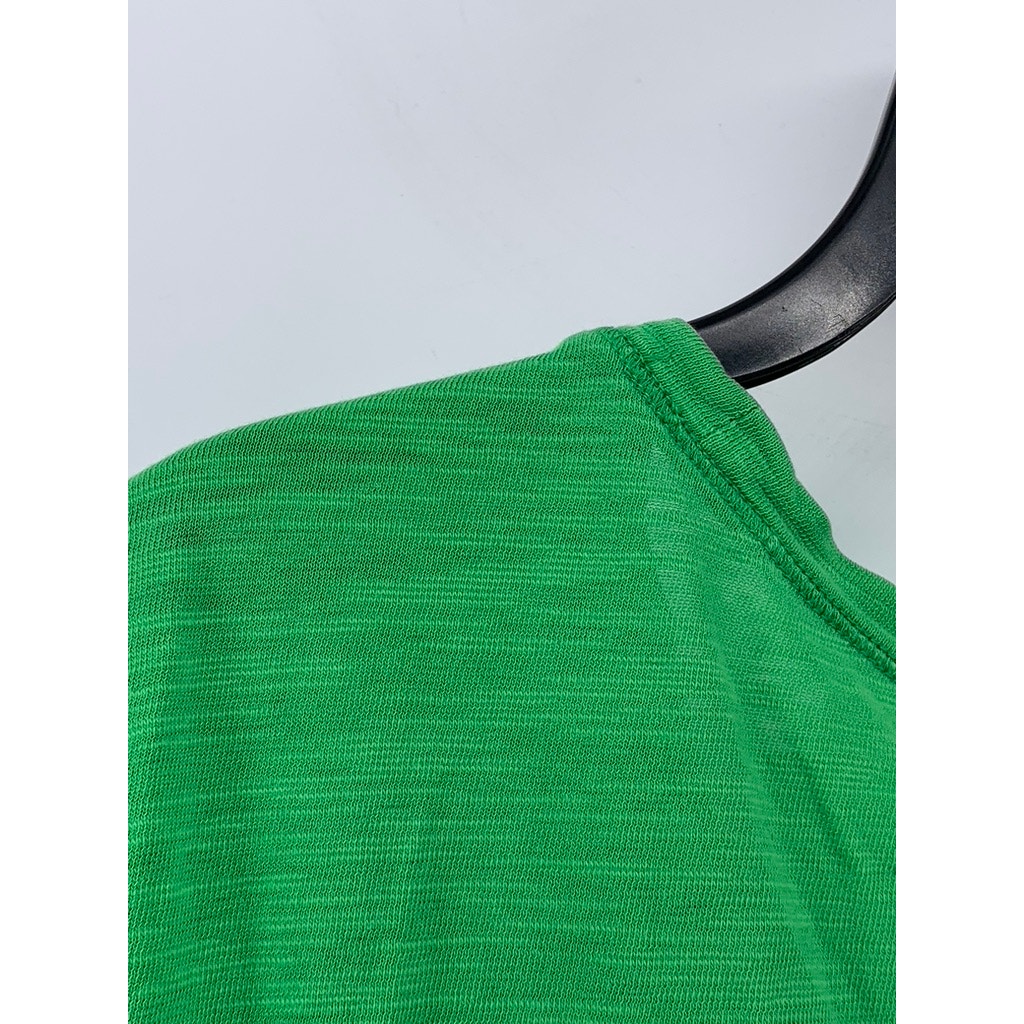 OLD NAVY Women's Dark Green Boatneck 3-4 Sleeve Slub Casual Top SZ S