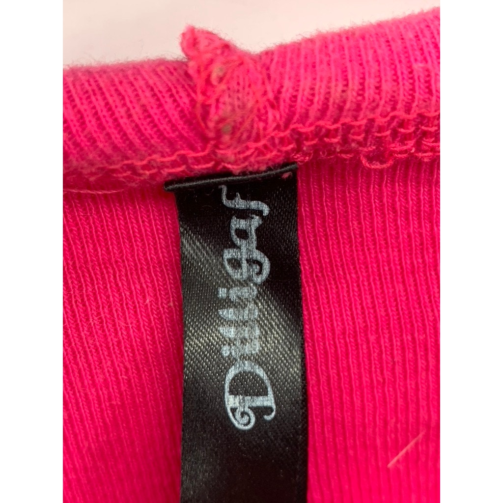 DILLIGAF By BOHICA HILL Women's Fuchsia Logo Zip-Up Hoodie SZ S